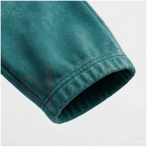 Conjunto Deportivo Unisex Color Verde Azulado, Sudadera con Capucha y Cordón Ajustable, Color Sólido, Casual, Transpirable, Corte Regular, Ropa de Otoño - Product Image 6