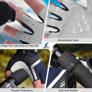 Gants de cyclisme unisexes sans doigts, antidérapants, absorbant les chocs, respirants - Product Image 3