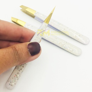 RMI Gold Plasma Tip And Glitter Coated Color Angle And Pointed Tweezer Set Stainless Steel - Product Image 5