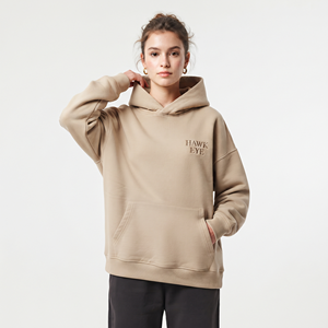 Sudadera con Capucha Extra Grande para Mujer, 100% Algodón, Transpirable, de Alta Calidad, al por Mayor, con Hombros Caídos y Bolsillo Tipo Canguro - Product Image 2