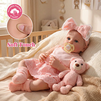 Poupées réalistes pour bébés Babeside Bettie de 17 pouces, en vinyle et tissu, avec une robe de princesse rose, vente en gros B2B