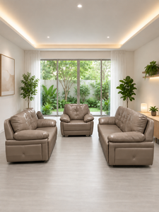 ชุดโซฟาโมเดิร์น 321 ที่นั่ง สีเบจเวกัส แบบ 3-2-1 สำหรับสำนักงานและห้องนั่งเล่น ผ้าพรีเมียมสั่งทำพิเศษ เฟอร์นิเจอร์โซฟาเป็นมิตรกับสิ่งแวดล้อม - Product Image 2