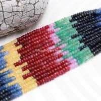 Perles en vrac tendance et magnifiques, naturelles, multicolores, facettées, de forme ronde, 3,5-4 mm, qualité supérieure AAA, saphir, rubis, émeraude