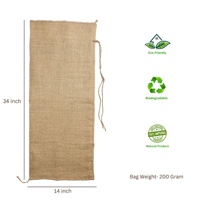 Sac de sable LMC GLOBAL robuste de qualité 2 pour la lutte contre les inondations, avec coutures HKL, 14x34 pouces, en jute écologique 200g, biodégradable, pour l'arrêt temporaire de l'eau