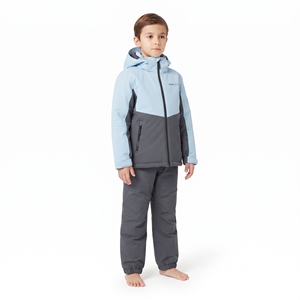 Veste de ski d'hiver pour garçons Hawk Eye à capuche, colorée, imperméable, 100% polyester, isolation synthétique, gris bleu - Product Image 5