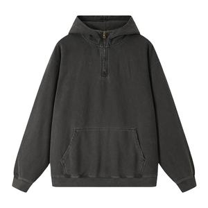 Sweat-shirt à capuche en polaire d'hiver uni, coupe régulière, tissu doux, pull-over pour un style streetwear minimaliste, vente en gros - Product Image 1