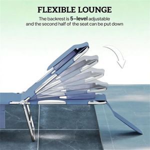 Conjunto de Dos Sillones Grises para Exteriores, Sillón para Tomar el Sol con Diseño Confortable - Product Image 4