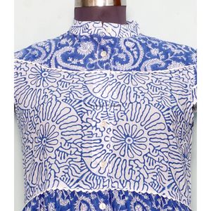 เดรสยาวฤดูร้อน แขนสั้น หลายสี ผ้าฝ้าย พร้อมเข็มขัด สไตล์เรียบร้อย คอวีผูกเชือก ด้านหน้าพิมพ์ลายดิจิทัล หวานละมุน เป็นธรรมชาติ - Product Image 2