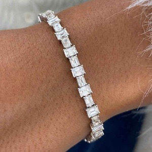 Pulsera Cubana de Moissanita al por Mayor, Plata de Ley 925, Joyería con Apariencia de Diamante, Pulsera de Plata de Moissanita Hecha a Mano - Product Image 4