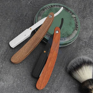 Navaja de Afeitar Plegable para Hombre de Alta Calidad con Logotipo Personalizado, Navaja de Afeitar Profesional con Mango de Madera, Afeitado en Húmedo Clásico - Product Image 5