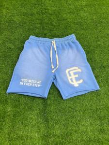 Pantalones Cortos Personalizados de Silicona con Impresión 3D para Hombre, Color Azul Claro, 100% Algodón, Ecológicos, con Cordón en la Cintura, Estilo Casual - Product Image 1