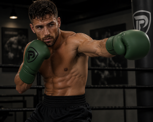 Dumela International Professional Portable Matte Green <b>Boxing</b> Gloves Genuine Leather Customized Packaging High Quality Training - Product Image 4
