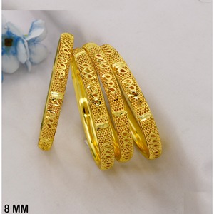 Brazaletes de diseño elegante y único Brazaletes chapados en oro de 24 quilates para novia india de moda Brazaletes de 4 piezas Pulsera para mujeres y niñas - Product Image 2