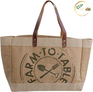 Sac fourre-tout en toile de jute de qualité supérieure avec coutures renforcées pour les courses et le commerce de détail - Product Image 2