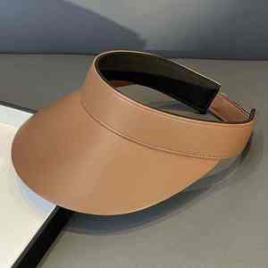 Sombrero de visera de cuero PU de alta calidad, nuevo, para verano, protección solar, sin copa, de ala ancha, personalizado, para exteriores. - Product Image 3
