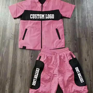 Conjunto de Pantalones Cortos de Nailon para Hombre al por Mayor, Colores Combinados, Personaliza tu Propio Logotipo, Ropa Deportiva Unisex, Conjunto de Dos Piezas con Cremallera y Cortavientos - Product Image 6