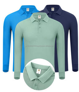 Polo de manga larga para hombre al por mayor, ropa de trabajo con solapa para empresa, cultura, grupo publicitario, impresión de camisetas - Product Image 1