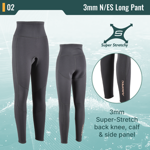 Pantalones de Buceo para Mujer Aropec de Neopreno Superelástico de 3 mm, Rodilleras Supratex, Leggings Térmicos de Cintura Alta para Surf, OEM/ODM - Product Image 3