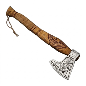 Hache viking personnalisée faite à la main avec manche en bois, lame en acier inoxydable, qualité DIY, poids et longueur de la lame personnalisables - Product Image 1
