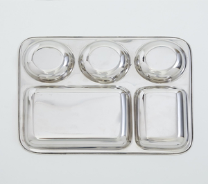 จานอาหารสแตนเลสแบบหลายช่อง |   ถาดอาหารโรงเรียนและโรงอาหาร ทำความสะอาดง่าย |   ขายส่งจำนวนมากจากอินเดีย - Product Image 6
