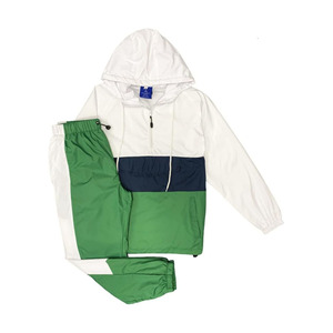 Ensemble de survêtement coupe-vent 2 pièces pour homme avec pull à col zippé et pantalon de jogging doublé en mesh - Product Image 1