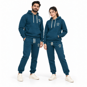 Conjunto de Sudadera con Capucha Holgada y Pantalones Deportivos de Felpa, 100% Algodón, 500 g/m², Personalizado, de Alta Calidad para Hombre, 2 Piezas, Invierno - Product Image 2