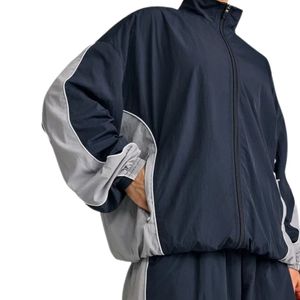Chaqueta Cortavientos Azul Marino para Mujer, de Poliéster, con Logotipo Personalizado, Estampado de Letras, Cierre Completo, Cuello Alto, Ligera, para Uso en Exteriores, Estilo Urbano, OEM - Product Image 6