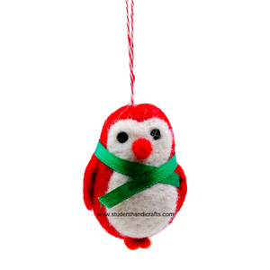 Pingouin rouge en feutre de laine de qualité supérieure, cadeau de Noël - Product Image 1