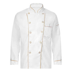Chaqueta de Chef, Ropa de Trabajo Culinaria Duradera, Transpirable y Antimanchas, Uniforme de Cocina Profesional de Manga Larga, Poliéster/Algodón - Product Image 1