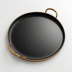 Colección de bandejas de lujo Royal Eclipse Gold Black Metal para hogares elegantes, hoteles e interiores sofisticados de hostelería. - Product Image 5