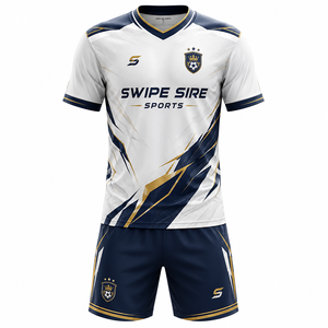 เสื้อฟุตบอลผู้ใหญ่แบบยูนิเซ็กซ์ โพลีเอสเตอร์ 100% พิมพ์ลายดิจิตอล ชื่อทีมและหมายเลข คอวี แขนสั้น ยืดหยุ่นได้ น้ำหนัก 140 กรัม ทรงปกติ - Product Image 2