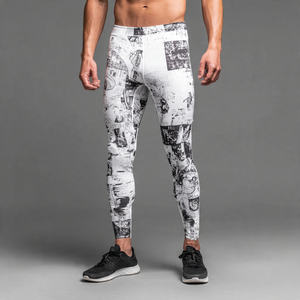 Leggings Deportivos Regal Three OEM para Hombre, Cintura Alta, Estampados, con Bolsillos, Resistentes al Agua, de Secado Rápido, Compresión, para Yoga y Gimnasio (Poliéster/Nailon) - Product Image 5