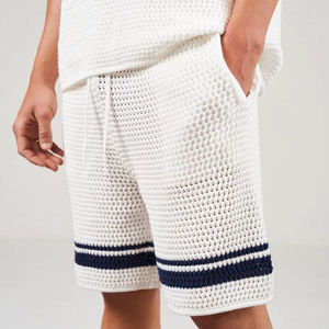 Wholesale Street <b>Hip</b>-Hop Multi-Line Oxford Solid 100% Cotton High-Waisted Elastic Waist Men's Basketball Shorts - Product Image 2