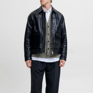 Prix de gros - Cardigan en coton/laine 100% respirant avec logo frontal, style classique - Product Image 3