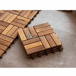 Acacia Wood <b>Interlocking</b> Deck <b>Tiles</b> Waterproof Outdoor Patio <b>Flooring</b> - Product Image 4