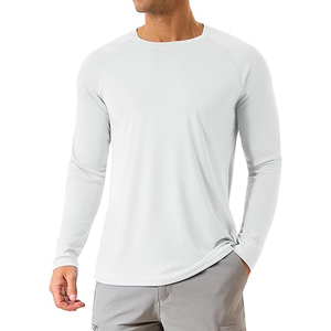 Camiseta Deportiva de Manga Larga Blanca para Hombre, Protección Solar UV SPF 50+, Secado Rápido, Venta al Por Mayor Directo de Fábrica - Product Image 1