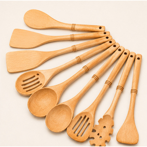 Juego de Cucharas de Cocina de Madera Natural, Utensilios de Cocina Antiadherentes Resistentes al Calor, Espátula para Cocina, Hogar y Restaurante, al por Mayor - Product Image 3