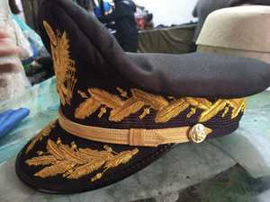 High Quality Wholesale Custom Handmade Bullion Embroidery <b>Top</b> <b>Hat</b> 100% Cotton Unisex Peak Cap - Product Image 3