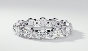 แหวนเพชรทองคำขาวสำหรับผู้หญิง JURA JEWEL หรูหรา ประดับเพชร 12 เม็ด ทรงกลมเจียระไนแบบบริลเลียนท์ เพชรเลี้ยงในห้องปฏิบัติการ รับรองโดย IGI สี E สำหรับงานแต่งงาน - Product Image 2