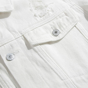 Eco Friendly Men Denim Jacket Vintage Washed <b>Fabric</b> Breathable Winter 100% Polyester fiber filling Denim Jacket OEM - Product Image 4