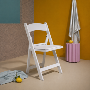 Resin Modern Lightweight Foldable Comfortable Outdoor Dining <b>Chair</b> White Water Resistant for Villa & Hotel Use - Product Image 1