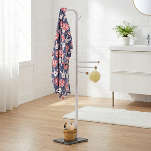 Organizador de venta Shopee OEM, toallero portátil de hierro fundido de alta calidad, acabado cromado moderno, muebles de almacenamiento para el Hogar, baño - Product Image 2