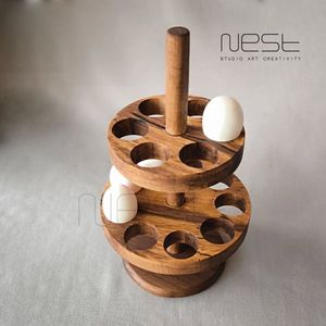 Large Capacity Wooden <b>Egg</b> Tray for Storing Farm Fresh <b>Eggs</b> Compact Wooden <b>Egg</b> Holder Tray for Small Kitchen Spaces at low cost - Product Image 1
