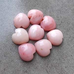 Opale rose naturelle en forme de cœur, cabochon de qualité, pierre précieuse calibrée, bijou en vrac, pierre de guérison, cristal - Product Image 6