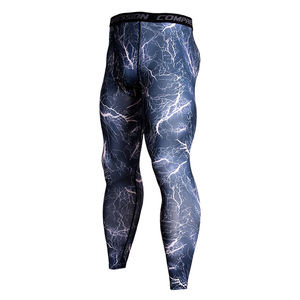 Leggings de Compresión para Hombre, Cintura Elástica, Estiramiento en 4 Direcciones, Secado Rápido, Poliéster y Spandex, para Gimnasio, Fitness, Impresión Personalizada, al por Mayor - Product Image 3