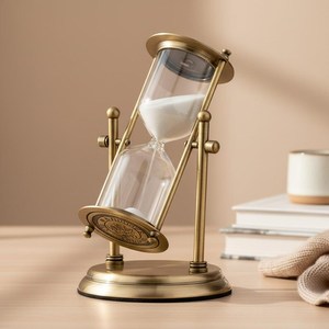 Reloj de Arena de Metal y Vidrio de Primera Calidad, Temporizador de 5 Minutos, Reloj Decorativo de Escritorio para el Hogar, Oficina y Sala de Estudio - Product Image 2