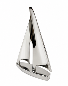 Escultura de Yate en Níquel Pulido, Objeto Decorativo de Metal con Forma de Barco, Adorno Náutico para el Hogar u Oficina, Regalo Personalizado - Product Image 1