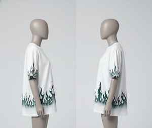 Camiseta Cyber-Green Flame Gradient de Corte Regular, Estilo Urbano, Impresión por Sublimación, Secado Rápido, Transpirable, Tejido Grueso, Color Esmeralda, 100% - Product Image 5