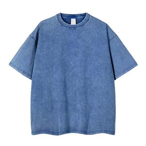 T-shirt décontracté vintage gris surdimensionné à manches courtes et col rond pour homme, 100 % coton jersey tricoté 230g, anti-plis - Product Image 5