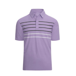 Polo rayé pour homme, idéal pour les loisirs en plein air, protection UV, léger, pour le golf estival et les clubs de campagne - Product Image 1